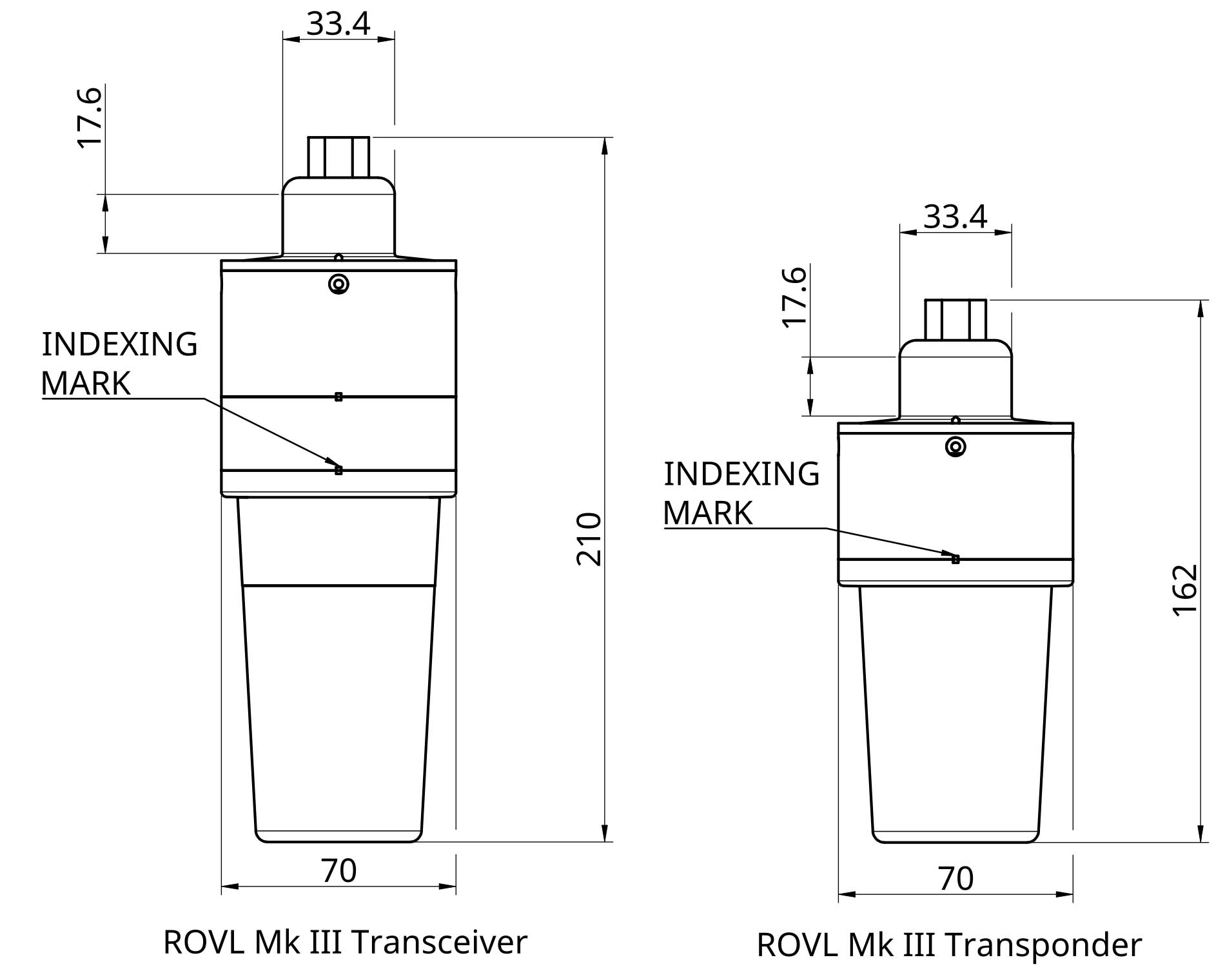 Technical Drawings - ROV Locator Mark III Transponder and Transceiver